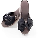 ヒールスリッパ 8cm 厚底リボンスリッパ