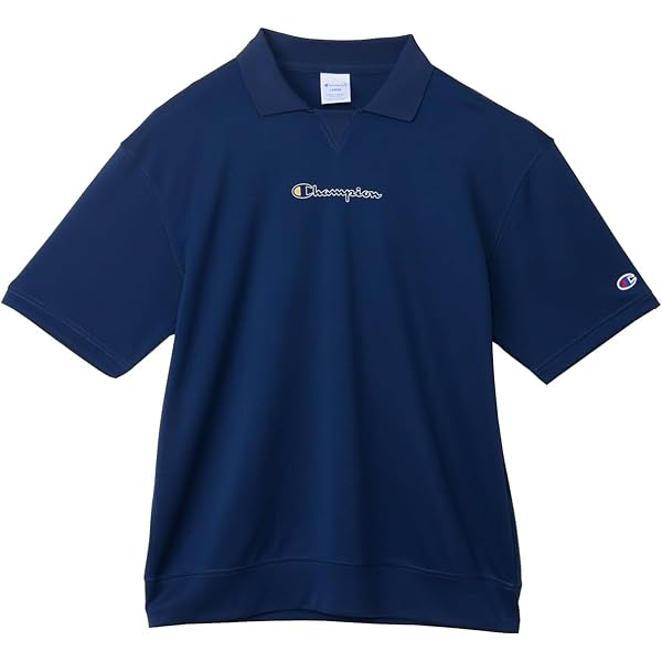 【新品】Champion チャンピオン 半袖 ラガーシャツ M ネイビー ゴルフ 新品】Champion チャンピオン 半袖 ラガーシャツ M ネイビー