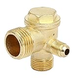 uxcell　チェックバルブ　金属　エアコンプレッサー　ゴールドトーン　3/8BSP x 1/2BSP x 1/4BSPオス　ネジ