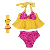 Ochine　子供水着　ガールズ　女の子　水着　ベービー　水着　リボン付き　キッズ　セパレート　2点セット　可愛いビキニ　0-4歳設定　水泳　温泉に