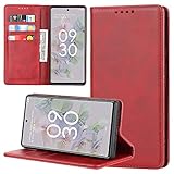 【Hamany】 galaxy a41 ケース 手帳型 ギャラクシーa41 スマホケース カード収納 sc41a ケース SCV48 耐衝撃 耐久性 耐摩擦 横置きスタンド機能 マグネット式 galaxya41スマホケース レザー カバー -ヴィンテージ レッド