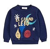 PANCY 子供服 春秋 長袖 Tシャツ トレーナー 丸い襟 キッズ 男の子 女の子 ベビー 子供 おしゃれ カジュアル ファッション 可愛い 月 プリント 3色