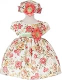 Littleベビー女の子花柄プリントフラワー帽子幼児フラワーガールズドレス