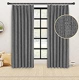 WONTEX リネン 遮光カーテン 1級遮光 UVカット ドレープカーテン 断熱 防寒 防音 リビングルーム 部屋 シンプル おしゃれ ライ