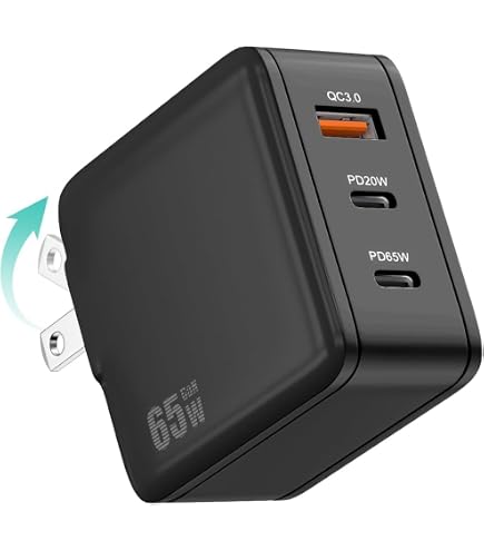 Amazon | 65W USB充電器 Type C 急速充電器 高速充電器 PD対応 USB-C×2