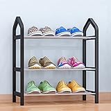 WENZHE シューズラック 靴箱スリッパ アセンブリ シンプルで、 3層、 2色、 42 * 20 * 45cm シューズホルダー ( 色 : ブラック )