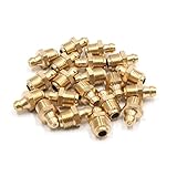 uxcell グリースニップル M10 x 1 スレッド 真鍮 ストレート グリースゼルクニップル 継手 自動車用 20個入り