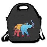象 動物 鼻 タイ お弁当バッグ ランチバッグ ベビー用バッグ One Size ブラック