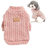 Tengcong 犬服 犬用 セーター 春 秋 冬 ニット 犬用コスチューム 犬用セーター 犬服 洋服 猫 ドッグウェア 防寒着 暖かい 可愛い おしゃれ 小型犬 中型犬 (L, ピンク)