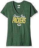NFLグリーンベイパッカーズレディースWinning Ranksプログラム半袖VネックTシャツ、Large、ダークグリーンHeather