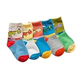 jojobaby unisex-babyボーイズ/ガールズコットン足首ソックス通気性Cartoon Cat 5パック
