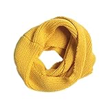 Tonsee キッズ ニットマフラー 秋冬 ネックウォーマー 防寒 カジュアル 子供用 スカーフ (イエロー)