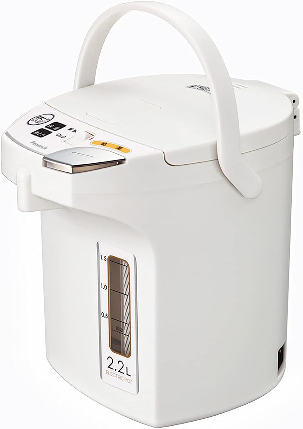 ピーコック 電気ポット 2.2L 保温機能 カルキとばし機能 ステンレス内容器 湯沸かしポット 空だき防止 電動給湯式 保温ポット 2.2リットル ホワイト WMJ-22 W