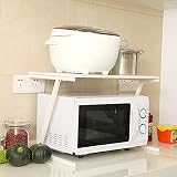 電子レンジ棚、炭素鋼塗料キッチンラック、キッチン収納ラックオーブンラック、57 * 38 * 36cm、白
