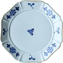 Amazon | 波佐見焼 陶房青 古染花八方 緑青磁 7寸皿 プレート