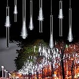 LINSAM 540LEDスノードロップライト イルミネーションストリングライト 流星 50cm 10本セット クリスマス装飾ライト ホワイト PSE認証済