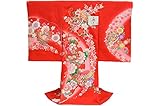 お宮参り 着物 女の子 初着 産着　om-l-275 【女の子用お守りフードセット，贈答用化粧箱，きもの保存用たとう紙 プレゼント！】