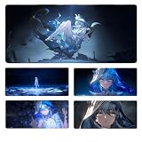 鳴潮 めいちょう ショアキーパー マウスパッド 大型 アニメ プレイマット デスクマット おしゃれ キャラクター かわいい キーボード 防水 贈り物 記念品 人気プレゼント (03,800×300×3mm)