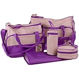 【マザーズバック】ママ用お出かけバック　SoHo5点セットおむつ替えパット付き/SoHo Diaper bag with changing pad 5 pieces set (パープル/Purple)