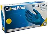 Ammex IVBPF GlovePlus Blue Vinyl, Latex Free, Disposable, 4 mil Thickness,Powder Free, X-Large (Case