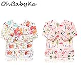 防水エプロン スリーブ付きビブ 長袖ビブ お食事エプロン ベビーエプロン 袖付き スモック よだれかけ 赤ちゃん スタイ 幼児 保育園 (ZY1322)