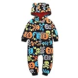 (プタス)Putars ベビー服 子供服 ロンパース フリース 厚手 女の子 男の子 長袖 総柄 スカル柄 可愛い 秋 冬 新生児 歩行服 出産お祝い 記念日 プレゼント 6-24ヶ月