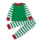 (プタス)Putars ベビー服 子供服 上下セット Tシャツ 男の子 長袖 クリスマス ストライプ柄 可愛い 秋 冬 運動服 旅行 記念日 プレゼント 12ヶ月-5歳