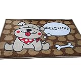 MYJP ドアカーペット カーペット マット 可愛い犬のデザイン 手触りが優しいラグ 防塵 両面滑り止め付 ナイロン素材 折り畳み可能 洗える 玄関 入り口用 50*80CM