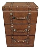 チェスト フェイクレザー3段 キャビネット TDC-0010 収納