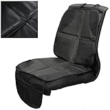 Enjoygojp チャイルドシートマット カーシートカバー 車保護防水シート ベビー車のシートカーシート滑り止め コンビ収納ポケット付き (1枚)