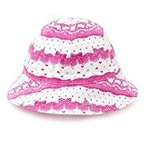 笑顔でおでかけベビー帽子・ハット（日本製）　リボンとレース模様でプリティcute（ホワイト）　B20001