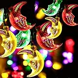 LORIA・JP イルミネーションライト ソーラー充電式 20LED電球 4.8m ストリングライト フェアリーライト 装飾ライト IP64防水 8点灯モード カラフル LEDガーデンライト 電飾 飾