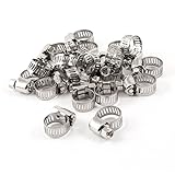 uxcell Adjustable 6-12mm Range Worm Gear Hose Clamps 20PCS Silver Tone [並行輸入品]