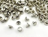 1「両8並」 100組入 両面カシメ 頭8mm 足6mm カシメ 8mm カシメセット 革細工金具 かしめ カシメ金具 レザークラフト 留め具 頭径8mm 足6mm,ニッケルシルバー
