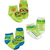 TMNT Teenage Mutant Ninja Turtles Baby Boys 3 Pair Character Socks With Grip (Size 2-4) [並行輸入品]