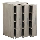 3連 スリムラック ロータイプ 本棚 薄型 スライド すき間収納 オーク TCP349-OAK J-Supply