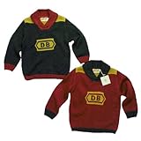 変わったデザイン！襟付きセーター（濠Du) バーガンディー(右) 95cm