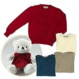 子供服 ベビー服 出産祝い セーター ニット キッズケーブルセーター+クマちゃん WKA-510N(レッド 140)