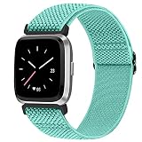 コンパチブル Fitbit Versa/Fitbit Versa 2/Fitbit Versa/Lite/Fitbit Versa SE ナイロン弾性スポーツバンド交換用ストレッチバンド ストラップ