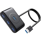 UGREEN USBハブ USB3.0 4ポートhub 100cm ケーブル 5Gbps 高速転送 セルフパワー/バスパワー 小型 給電ポート付き 延長用 Windows/Linux/Mac OS/PS4/iMac等に対応 低消費電力 USBメモリ/