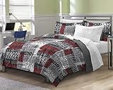 My Room Number Time Ultra Soft Microfiber Boys Comforter Set, Gray, Full [並行輸入品]