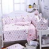 Brandream Crib Bedding Set withバンパーfor a新生児赤ちゃん女の子または少年、7pcs