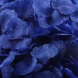 leerya 1000pcsゴールドシルクローズ人工花びらウェディングパーティーFavors Decor ブルー LEERYA-656