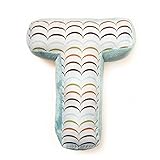 One Grace Place Puppy Pal Boy Letter Pillow "T", Powder Blue, Sage Green, Chocolate Brown, Orange, W