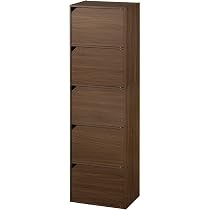 Amazon｜ぼん家具 カラーボックス 扉付き 5段 幅42×奥行29.1×高さ147.6