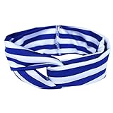 （イーエフイー）EFE ベビーヘッドバンド　ウサ耳ヘルド|伸縮性|ライン線柄　 (白×ブルー) [並行輸入品]