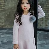 【RIRORA】 ポンポンコサ-ジュ付きワンピ-ス [ピンク] 女の子・一番かわいい服・大人気アイテム・誰よりもおしゃれに・ベビーファッション (13 (125-135cm))