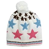 ニット帽 子供 キッズ 女の子 星柄 ニットキャップ ニット帽子 雪遊び ホワイト F