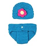 Zhhlinyuan 寝相アート ベビー服 Newborn Baby Boy Girl Costume Crochet Outfits Photography Props Cap Beanie wit