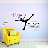 Personalizedカスタム名Figure Skating I実行My Best When I Stay完全にin各Moment – GracieゴールドQuoteティーン寝室子供ステッカービニー